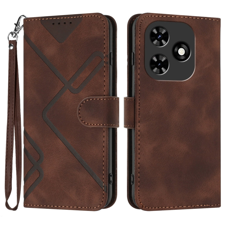 Line Pattern Skin Feel Leather Phone Case, For Tecno Spark Go 5G 2025 / Hot 60i 5G, For Tecno Camon 30 Pro, For Tecno Pova 6 Pro, For Tecno Spark 20 Pro, For Tecno Spark 20, For Tecno Spark Go 2024, For Tecno Camon 20 Premier                           ...