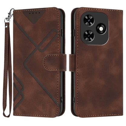 Line Pattern Skin Feel Leather Phone Case, For Tecno Spark Go 5G 2025 / Hot 60i 5G, For Tecno Camon 30 Pro, For Tecno Pova 6 Pro, For Tecno Spark 20 Pro, For Tecno Spark 20, For Tecno Spark Go 2024, For Tecno Camon 20 Premier                           ...