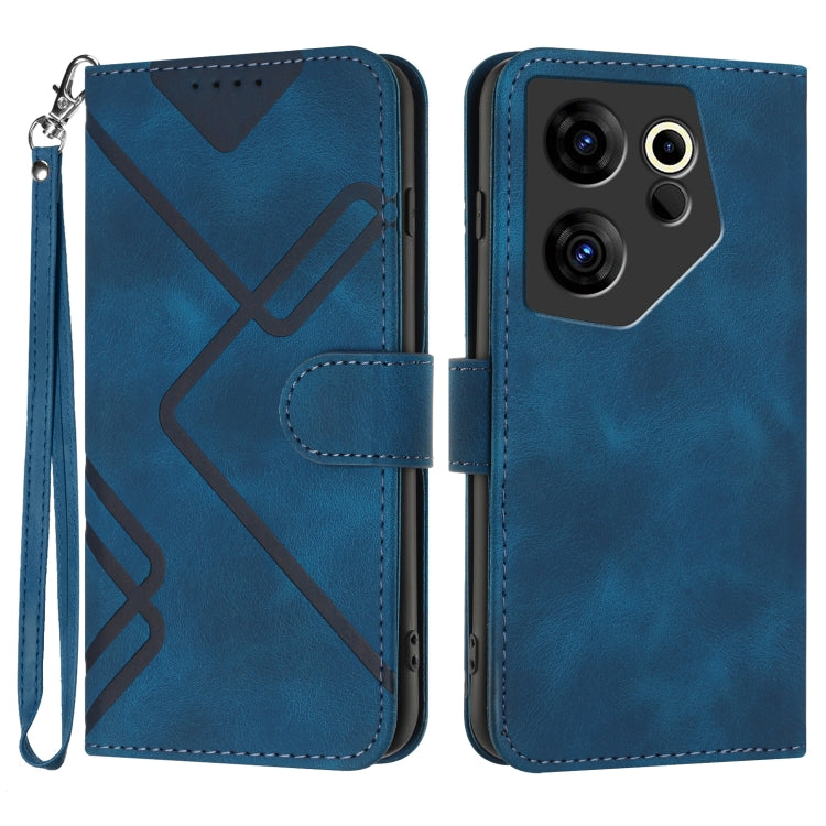 Line Pattern Skin Feel Leather Phone Case, For Tecno Spark Go 5G 2025 / Hot 60i 5G, For Tecno Camon 30 Pro, For Tecno Pova 6 Pro, For Tecno Spark 20 Pro, For Tecno Spark 20, For Tecno Spark Go 2024, For Tecno Camon 20 Premier                           ...