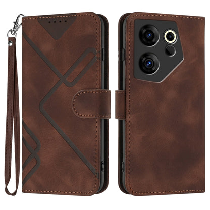 Line Pattern Skin Feel Leather Phone Case, For Tecno Spark Go 5G 2025 / Hot 60i 5G, For Tecno Camon 30 Pro, For Tecno Pova 6 Pro, For Tecno Spark 20 Pro, For Tecno Spark 20, For Tecno Spark Go 2024, For Tecno Camon 20 Premier                           ...