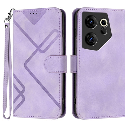 Line Pattern Skin Feel Leather Phone Case, For Tecno Spark Go 5G 2025 / Hot 60i 5G, For Tecno Camon 30 Pro, For Tecno Pova 6 Pro, For Tecno Spark 20 Pro, For Tecno Spark 20, For Tecno Spark Go 2024, For Tecno Camon 20 Premier                           ...