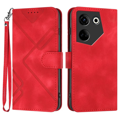 Line Pattern Skin Feel Leather Phone Case, For Tecno Spark Go 5G 2025 / Hot 60i 5G, For Tecno Camon 30 Pro, For Tecno Pova 6 Pro, For Tecno Spark 20 Pro, For Tecno Spark 20, For Tecno Spark Go 2024, For Tecno Camon 20 Premier                           ...