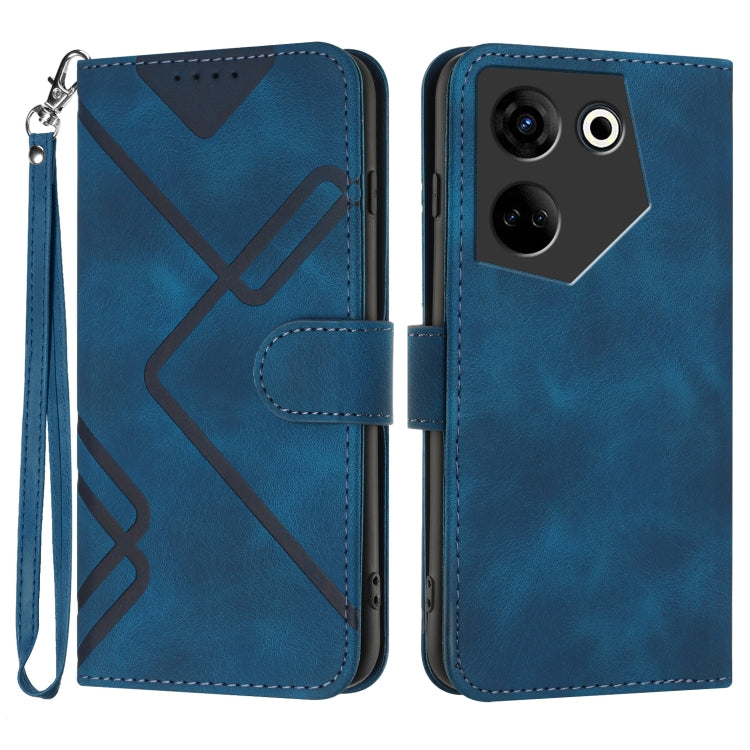 Line Pattern Skin Feel Leather Phone Case, For Tecno Spark Go 5G 2025 / Hot 60i 5G, For Tecno Camon 30 Pro, For Tecno Pova 6 Pro, For Tecno Spark 20 Pro, For Tecno Spark 20, For Tecno Spark Go 2024, For Tecno Camon 20 Premier                           ...
