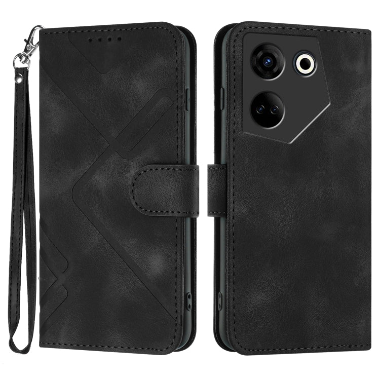 Line Pattern Skin Feel Leather Phone Case, For Tecno Spark Go 5G 2025 / Hot 60i 5G, For Tecno Camon 30 Pro, For Tecno Pova 6 Pro, For Tecno Spark 20 Pro, For Tecno Spark 20, For Tecno Spark Go 2024, For Tecno Camon 20 Premier                           ...
