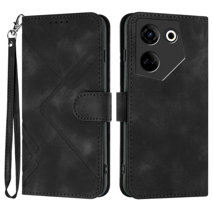 Line Pattern Skin Feel Leather Phone Case, For Tecno Spark Go 5G 2025 / Hot 60i 5G, For Tecno Camon 30 Pro, For Tecno Pova 6 Pro, For Tecno Spark 20 Pro, For Tecno Spark 20, For Tecno Spark Go 2024, For Tecno Camon 20 Premier                           ...