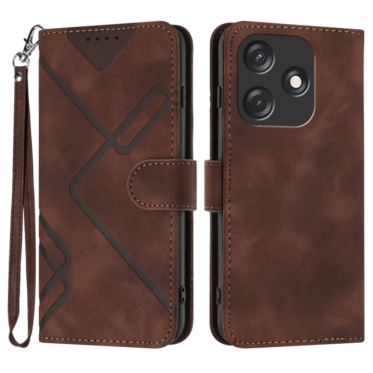 Line Pattern Skin Feel Leather Phone Case, For Tecno Spark Go 5G 2025 / Hot 60i 5G, For Tecno Camon 30 Pro, For Tecno Pova 6 Pro, For Tecno Spark 20 Pro, For Tecno Spark 20, For Tecno Spark Go 2024, For Tecno Camon 20 Premier                           ...