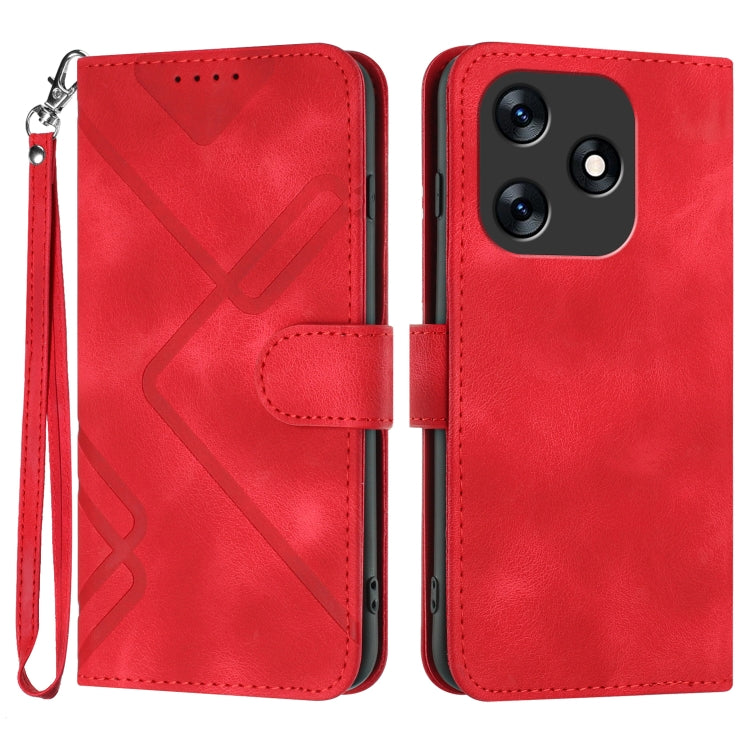 Line Pattern Skin Feel Leather Phone Case, For Tecno Spark Go 5G 2025 / Hot 60i 5G, For Tecno Camon 30 Pro, For Tecno Pova 6 Pro, For Tecno Spark 20 Pro, For Tecno Spark 20, For Tecno Spark Go 2024, For Tecno Camon 20 Premier                           ...