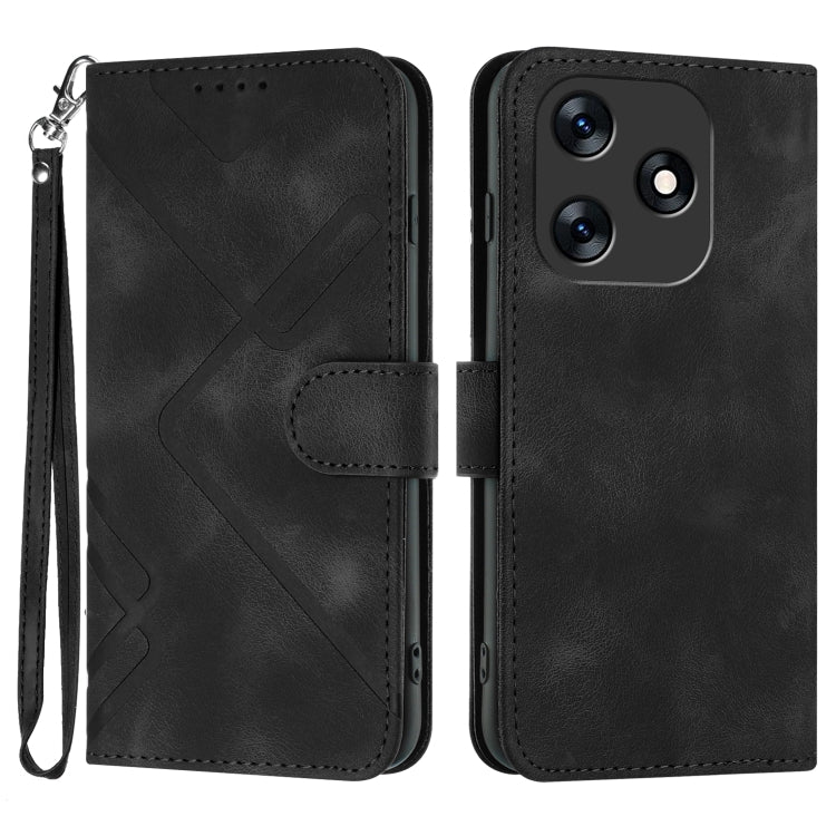 Line Pattern Skin Feel Leather Phone Case, For Tecno Spark Go 5G 2025 / Hot 60i 5G, For Tecno Camon 30 Pro, For Tecno Pova 6 Pro, For Tecno Spark 20 Pro, For Tecno Spark 20, For Tecno Spark Go 2024, For Tecno Camon 20 Premier                           ...