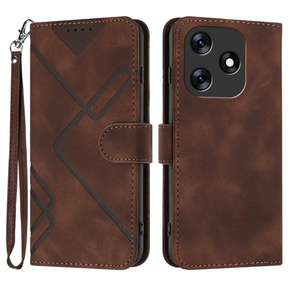 Line Pattern Skin Feel Leather Phone Case, For Tecno Spark Go 5G 2025 / Hot 60i 5G, For Tecno Camon 30 Pro, For Tecno Pova 6 Pro, For Tecno Spark 20 Pro, For Tecno Spark 20, For Tecno Spark Go 2024, For Tecno Camon 20 Premier                           ...