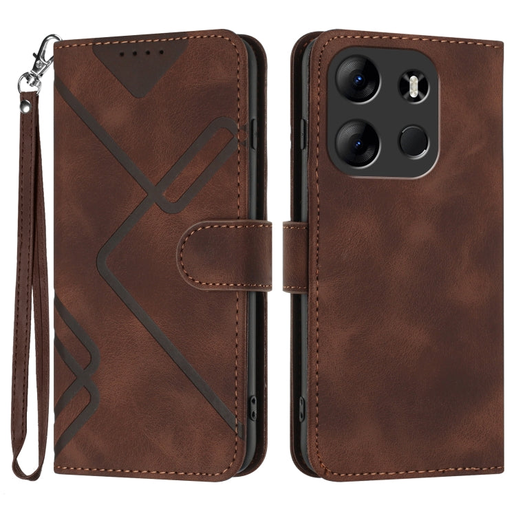 Line Pattern Skin Feel Leather Phone Case, For Tecno Spark Go 5G 2025 / Hot 60i 5G, For Tecno Camon 30 Pro, For Tecno Pova 6 Pro, For Tecno Spark 20 Pro, For Tecno Spark 20, For Tecno Spark Go 2024, For Tecno Camon 20 Premier                           ...