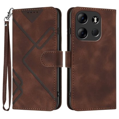 Line Pattern Skin Feel Leather Phone Case, For Tecno Spark Go 5G 2025 / Hot 60i 5G, For Tecno Camon 30 Pro, For Tecno Pova 6 Pro, For Tecno Spark 20 Pro, For Tecno Spark 20, For Tecno Spark Go 2024, For Tecno Camon 20 Premier                           ...