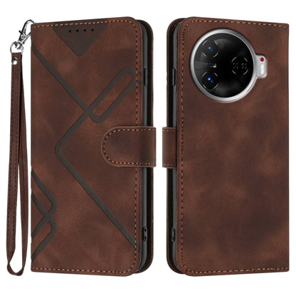 Line Pattern Skin Feel Leather Phone Case, For Tecno Spark Go 5G 2025 / Hot 60i 5G, For Tecno Camon 30 Pro, For Tecno Pova 6 Pro, For Tecno Spark 20 Pro, For Tecno Spark 20, For Tecno Spark Go 2024, For Tecno Camon 20 Premier                           ...