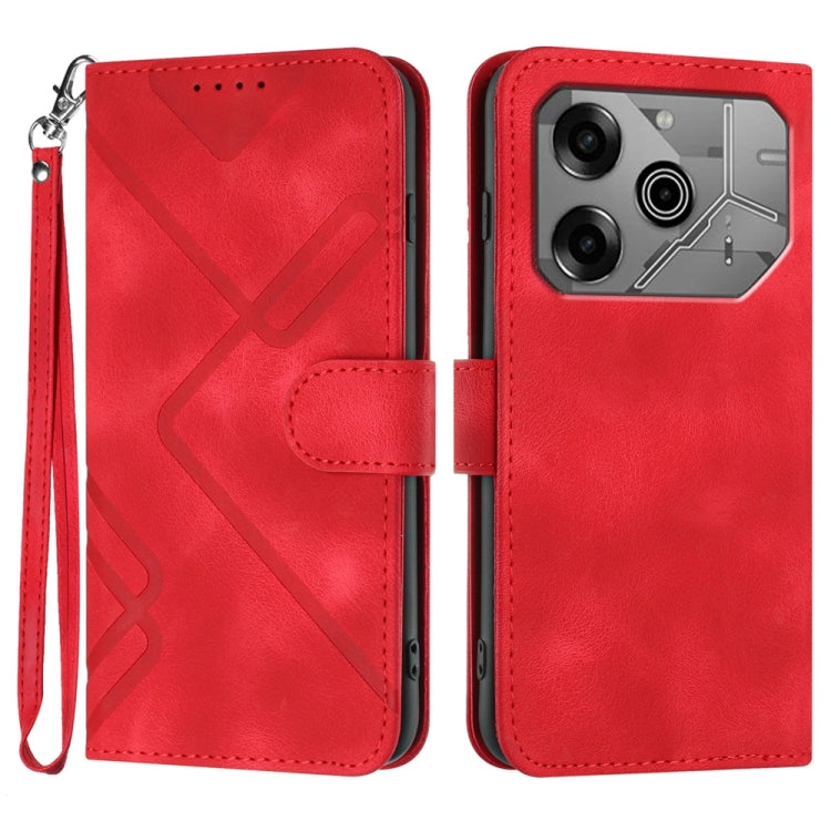 Line Pattern Skin Feel Leather Phone Case, For Tecno Spark Go 5G 2025 / Hot 60i 5G, For Tecno Camon 30 Pro, For Tecno Pova 6 Pro, For Tecno Spark 20 Pro, For Tecno Spark 20, For Tecno Spark Go 2024, For Tecno Camon 20 Premier                           ...