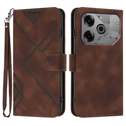 Line Pattern Skin Feel Leather Phone Case, For Tecno Spark Go 5G 2025 / Hot 60i 5G, For Tecno Camon 30 Pro, For Tecno Pova 6 Pro, For Tecno Spark 20 Pro, For Tecno Spark 20, For Tecno Spark Go 2024, For Tecno Camon 20 Premier                           ...