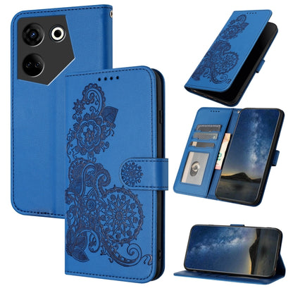 Datura Flower Embossed Flip Leather Phone Case, For Tecno Camon 20/20 Pro 4G, For Tecno Spark 10C, For Tecno Spark 10 4G, For Tecno Spark Go 2023, For Tecno Spark 10 Pro, For Tecno Pova 4