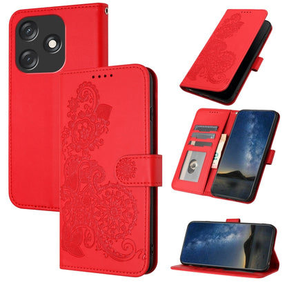 Datura Flower Embossed Flip Leather Phone Case, For Tecno Camon 20/20 Pro 4G, For Tecno Spark 10C, For Tecno Spark 10 4G, For Tecno Spark Go 2023, For Tecno Spark 10 Pro, For Tecno Pova 4