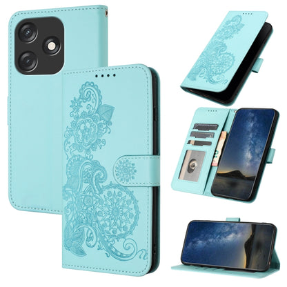 Datura Flower Embossed Flip Leather Phone Case, For Tecno Camon 20/20 Pro 4G, For Tecno Spark 10C, For Tecno Spark 10 4G, For Tecno Spark Go 2023, For Tecno Spark 10 Pro, For Tecno Pova 4
