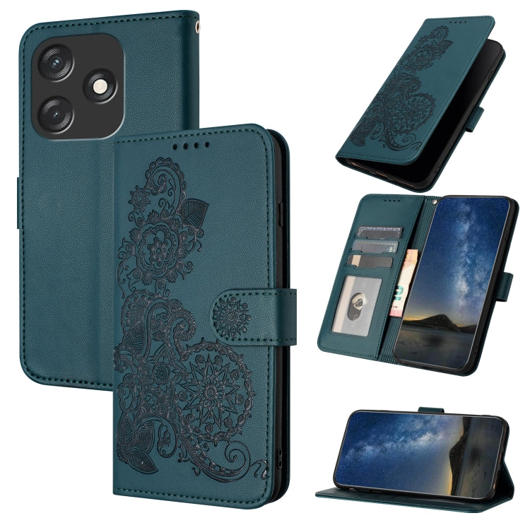 Datura Flower Embossed Flip Leather Phone Case, For Tecno Camon 20/20 Pro 4G, For Tecno Spark 10C, For Tecno Spark 10 4G, For Tecno Spark Go 2023, For Tecno Spark 10 Pro, For Tecno Pova 4