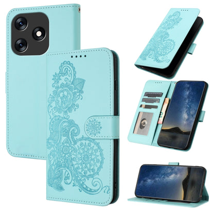 Datura Flower Embossed Flip Leather Phone Case, For Tecno Camon 20/20 Pro 4G, For Tecno Spark 10C, For Tecno Spark 10 4G, For Tecno Spark Go 2023, For Tecno Spark 10 Pro, For Tecno Pova 4