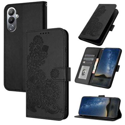 Datura Flower Embossed Flip Leather Phone Case, For Tecno Camon 20/20 Pro 4G, For Tecno Spark 10C, For Tecno Spark 10 4G, For Tecno Spark Go 2023, For Tecno Spark 10 Pro, For Tecno Pova 4