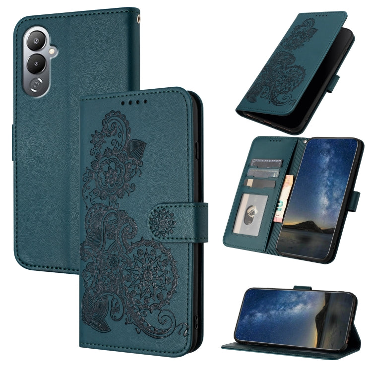 Datura Flower Embossed Flip Leather Phone Case, For Tecno Camon 20/20 Pro 4G, For Tecno Spark 10C, For Tecno Spark 10 4G, For Tecno Spark Go 2023, For Tecno Spark 10 Pro, For Tecno Pova 4