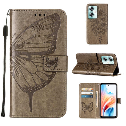 Embossed Butterfly Leather Phone Case, For OPPO A15 / A15s / A35 2021, For OPPO A92s, For OPPO A79 5G, For OPPO A79 5G Global