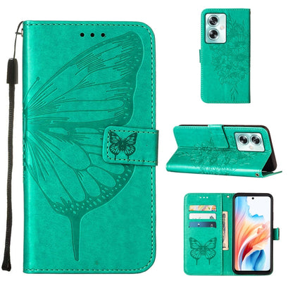 Embossed Butterfly Leather Phone Case, For OPPO A15 / A15s / A35 2021, For OPPO A92s, For OPPO A79 5G, For OPPO A79 5G Global