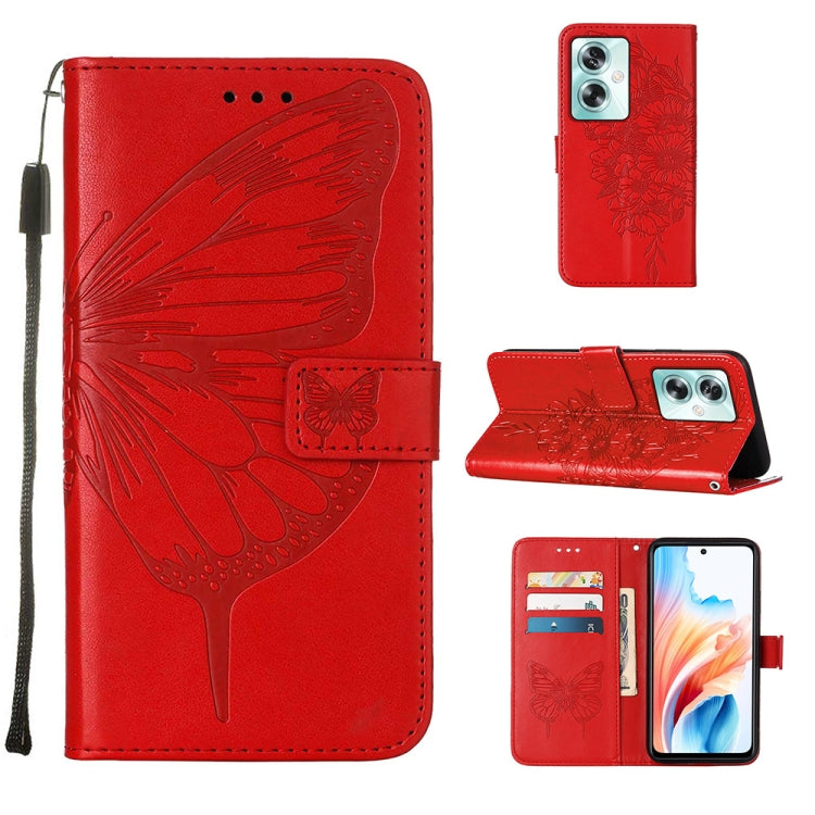 Embossed Butterfly Leather Phone Case, For OPPO A15 / A15s / A35 2021, For OPPO A92s, For OPPO A79 5G, For OPPO A79 5G Global