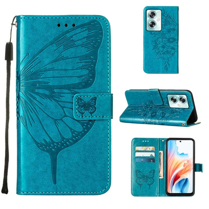 Embossed Butterfly Leather Phone Case, For OPPO A15 / A15s / A35 2021, For OPPO A92s, For OPPO A79 5G, For OPPO A79 5G Global