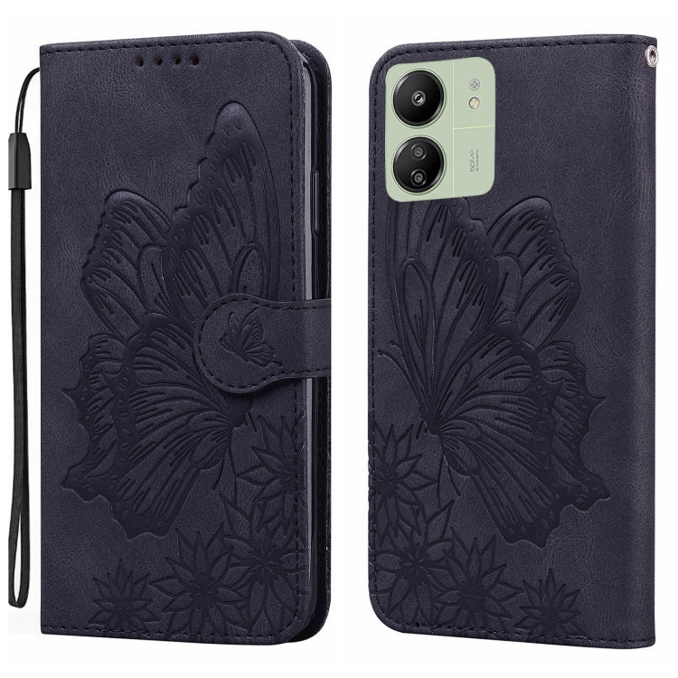 Retro Skin Feel Butterflies Embossing Horizontal Flip Leather Phone Case, For Xiaomi Redmi Note 13 Pro 4G, For Xiaomi Redmi Note 13 4G, For Xiaomi Redmi 13C / POCO C65, For Xiaomi Redmi Note 13 Pro+ 5G