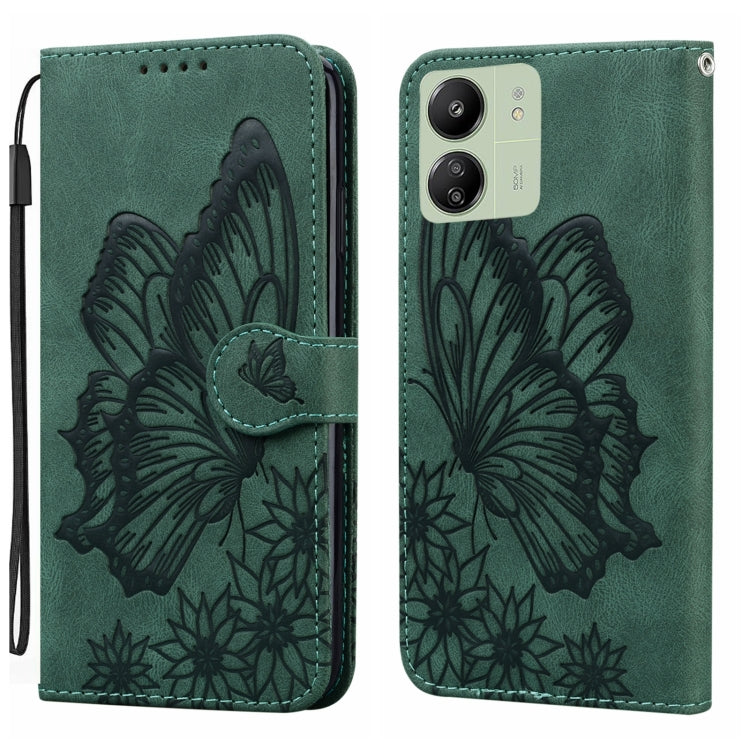 Retro Skin Feel Butterflies Embossing Horizontal Flip Leather Phone Case, For Xiaomi Redmi Note 13 Pro 4G, For Xiaomi Redmi Note 13 4G, For Xiaomi Redmi 13C / POCO C65, For Xiaomi Redmi Note 13 Pro+ 5G