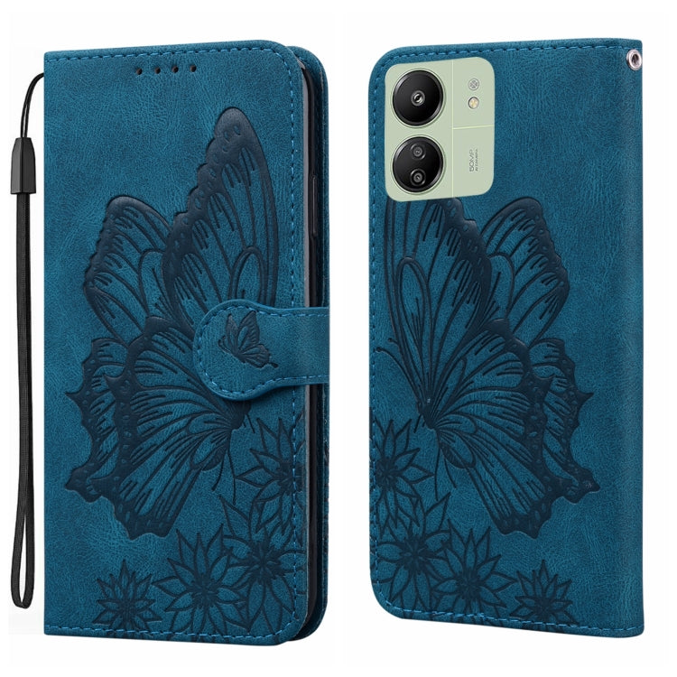 Retro Skin Feel Butterflies Embossing Horizontal Flip Leather Phone Case, For Xiaomi Redmi Note 13 Pro 4G, For Xiaomi Redmi Note 13 4G, For Xiaomi Redmi 13C / POCO C65, For Xiaomi Redmi Note 13 Pro+ 5G