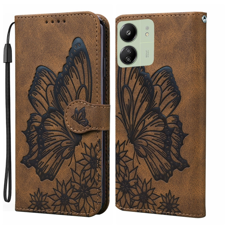 Retro Skin Feel Butterflies Embossing Horizontal Flip Leather Phone Case, For Xiaomi Redmi Note 13 Pro 4G, For Xiaomi Redmi Note 13 4G, For Xiaomi Redmi 13C / POCO C65, For Xiaomi Redmi Note 13 Pro+ 5G