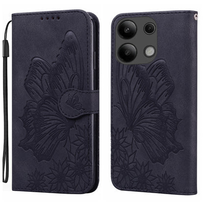 Retro Skin Feel Butterflies Embossing Horizontal Flip Leather Phone Case, For Xiaomi Redmi Note 13 Pro 4G, For Xiaomi Redmi Note 13 4G, For Xiaomi Redmi 13C / POCO C65, For Xiaomi Redmi Note 13 Pro+ 5G