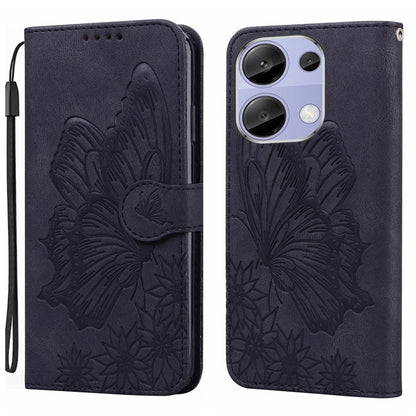 Retro Skin Feel Butterflies Embossing Horizontal Flip Leather Phone Case, For Xiaomi Redmi Note 13 Pro 4G, For Xiaomi Redmi Note 13 4G, For Xiaomi Redmi 13C / POCO C65, For Xiaomi Redmi Note 13 Pro+ 5G