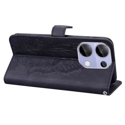 Retro Skin Feel Butterflies Embossing Horizontal Flip Leather Phone Case, For Xiaomi Redmi Note 13 Pro 4G, For Xiaomi Redmi Note 13 4G, For Xiaomi Redmi 13C / POCO C65, For Xiaomi Redmi Note 13 Pro+ 5G