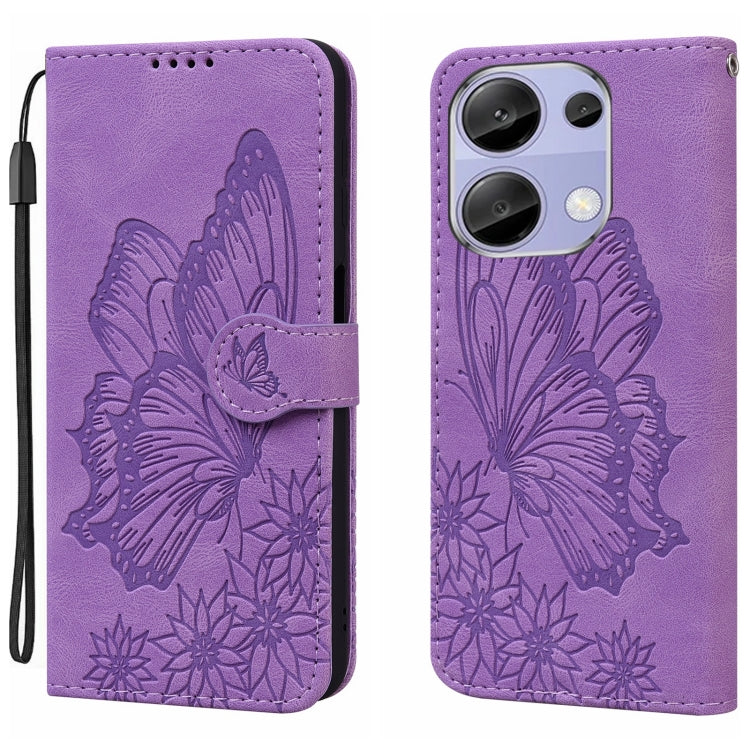 Retro Skin Feel Butterflies Embossing Horizontal Flip Leather Phone Case, For Xiaomi Redmi Note 13 Pro 4G, For Xiaomi Redmi Note 13 4G, For Xiaomi Redmi 13C / POCO C65, For Xiaomi Redmi Note 13 Pro+ 5G