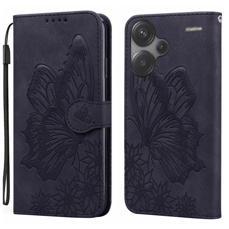 Retro Skin Feel Butterflies Embossing Horizontal Flip Leather Phone Case, For Xiaomi Redmi Note 13 Pro 4G, For Xiaomi Redmi Note 13 4G, For Xiaomi Redmi 13C / POCO C65, For Xiaomi Redmi Note 13 Pro+ 5G