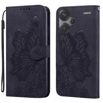 Retro Skin Feel Butterflies Embossing Horizontal Flip Leather Phone Case, For Xiaomi Redmi Note 13 Pro 4G, For Xiaomi Redmi Note 13 4G, For Xiaomi Redmi 13C / POCO C65, For Xiaomi Redmi Note 13 Pro+ 5G