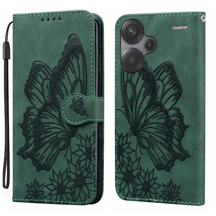 Retro Skin Feel Butterflies Embossing Horizontal Flip Leather Phone Case, For Xiaomi Redmi Note 13 Pro 4G, For Xiaomi Redmi Note 13 4G, For Xiaomi Redmi 13C / POCO C65, For Xiaomi Redmi Note 13 Pro+ 5G