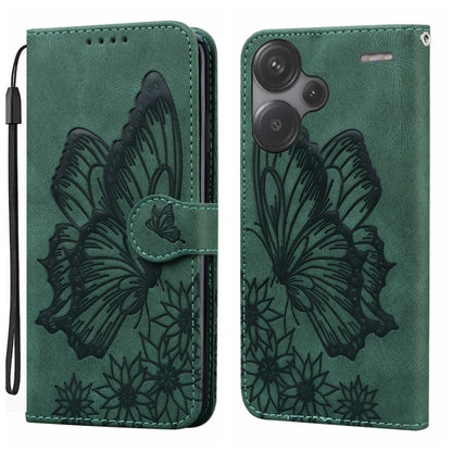 Retro Skin Feel Butterflies Embossing Horizontal Flip Leather Phone Case, For Xiaomi Redmi Note 13 Pro 4G, For Xiaomi Redmi Note 13 4G, For Xiaomi Redmi 13C / POCO C65, For Xiaomi Redmi Note 13 Pro+ 5G