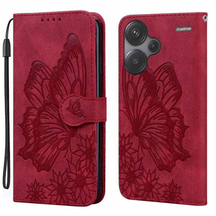 Retro Skin Feel Butterflies Embossing Horizontal Flip Leather Phone Case, For Xiaomi Redmi Note 13 Pro 4G, For Xiaomi Redmi Note 13 4G, For Xiaomi Redmi 13C / POCO C65, For Xiaomi Redmi Note 13 Pro+ 5G
