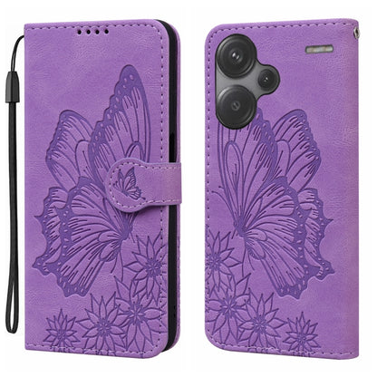 Retro Skin Feel Butterflies Embossing Horizontal Flip Leather Phone Case, For Xiaomi Redmi Note 13 Pro 4G, For Xiaomi Redmi Note 13 4G, For Xiaomi Redmi 13C / POCO C65, For Xiaomi Redmi Note 13 Pro+ 5G