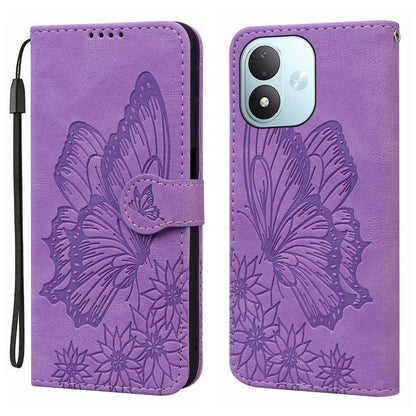 Retro Skin Feel Butterflies Embossing Horizontal Flip Leather Phone Case, For Redmi Note 17 5G / 4G Global 169.7mm, For Redmi Note 17 Pro Max 5G Global 163.4mm, For Redmi Note 17 Pro 5G Global 163.5mm, For Redmi 17 5G / 4G Global 170mm                 ...