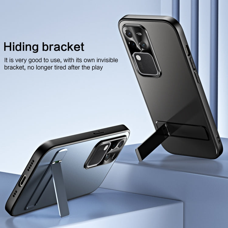 R-JUST RJ-61 Electroplating Frosted TPU + PC Phone Case with Holder, For vivo S18 Pro, For vivo X100 Pro, For vivo X100