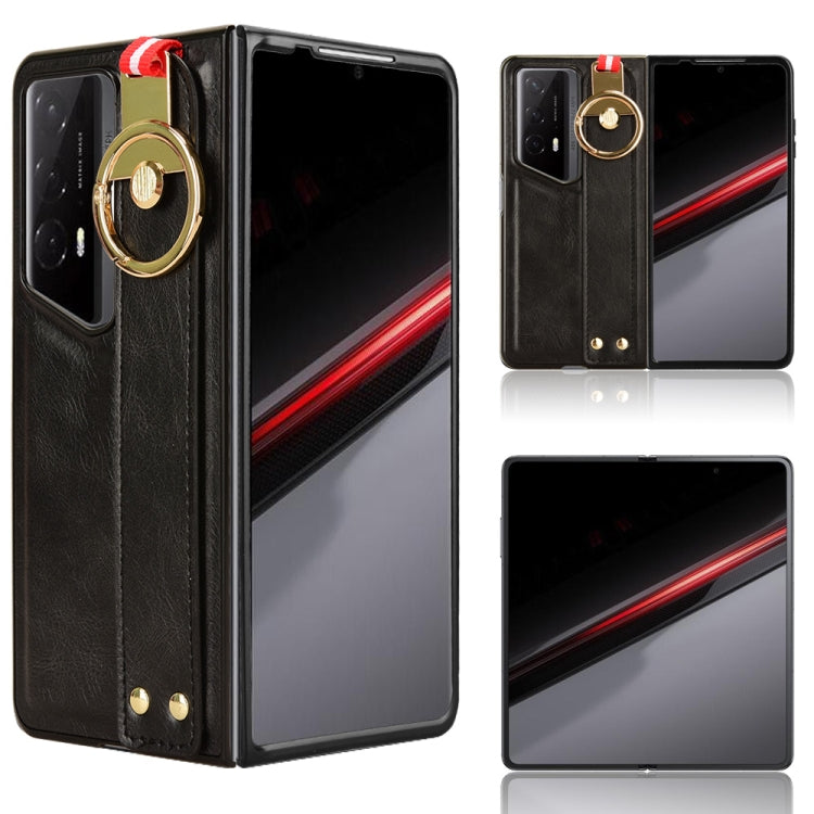 Wristband Leather Back Phone Case, For Honor Magic V6, For Honor Magic V5, For Honor Magic V2 RSR Porsche Design