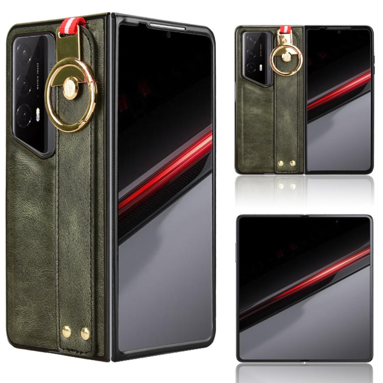 Wristband Leather Back Phone Case, For Honor Magic V6, For Honor Magic V5, For Honor Magic V2 RSR Porsche Design