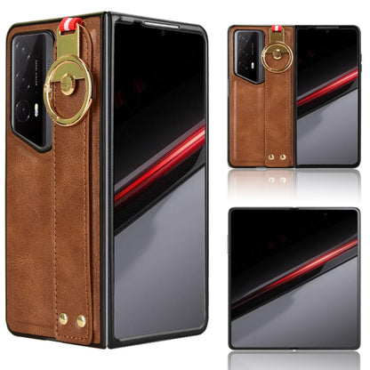 Wristband Leather Back Phone Case, For Honor Magic V6, For Honor Magic V5, For Honor Magic V2 RSR Porsche Design