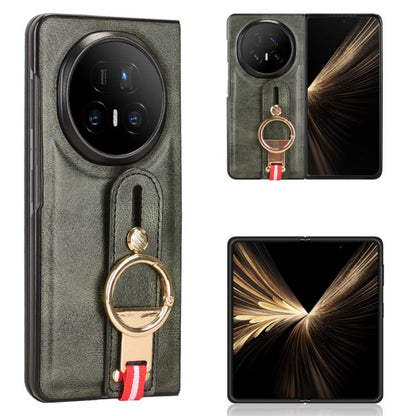 Wristband Leather Back Phone Case, For Honor Magic V6, For Honor Magic V5, For Honor Magic V2 RSR Porsche Design