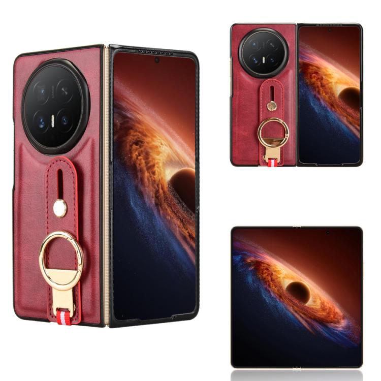 Wristband Leather Back Phone Case, For Honor Magic V6, For Honor Magic V5, For Honor Magic V2 RSR Porsche Design